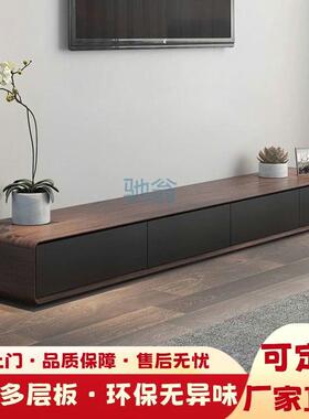 fLE奶油风高级简约极简轻奢美式免洗可擦新中式电视柜落地免安装