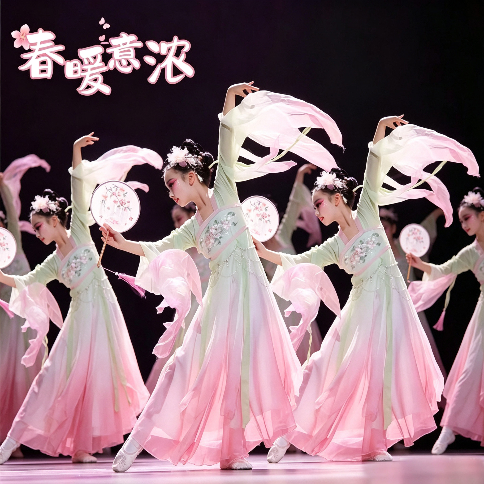 春暖意浓舞蹈服女童古典汉服飘逸