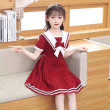 女童连衣裙红色主持人礼服儿童表演服公主裙小女孩钢琴演奏演出服