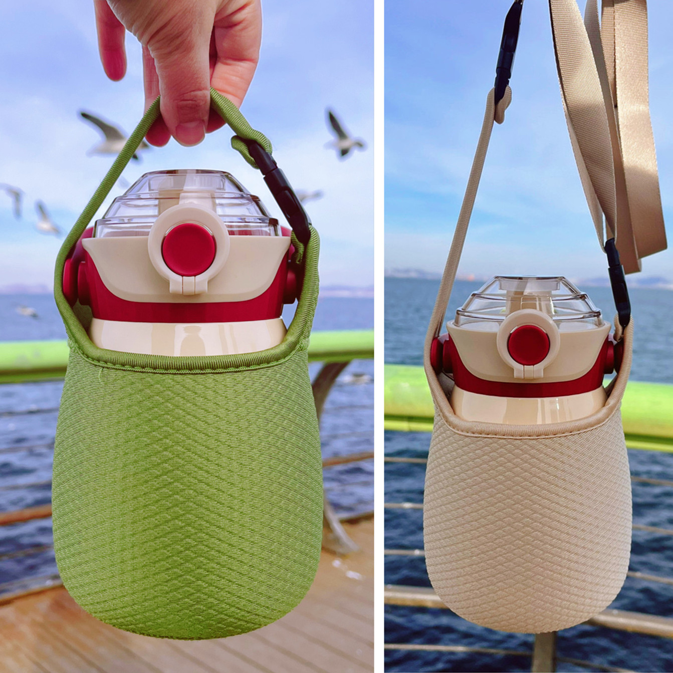 花伴森bablov保温杯套q1000ml1200ml大容量水杯袋防摔保护套特大