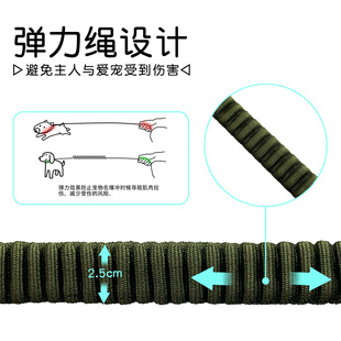 2025新款 多功能短牵引犬绳伸缩安全带车载青蛙扣遛狗涤沦遛宠神器