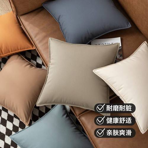 荔枝纹防猫抓科技生态皮抱枕客厅沙发床头靠垫抱枕枕套加厚可