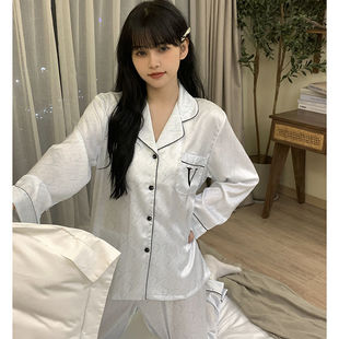 维家秘密平替VS勾勾冰丝睡衣女春秋级感长袖水光绸家居服套装