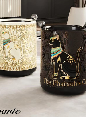 德国新款中古风创意轻奢客厅卧室家用大容量带盖高颜值纸篓垃圾桶