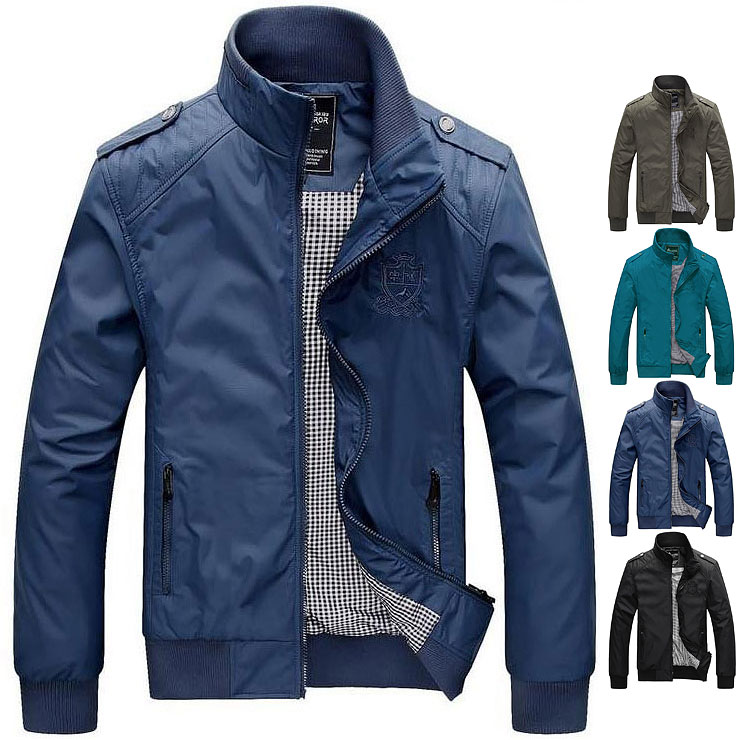 Men's Jackets 春装新款男士肩章外套 男潮刺绣韩版休闲立领夹克