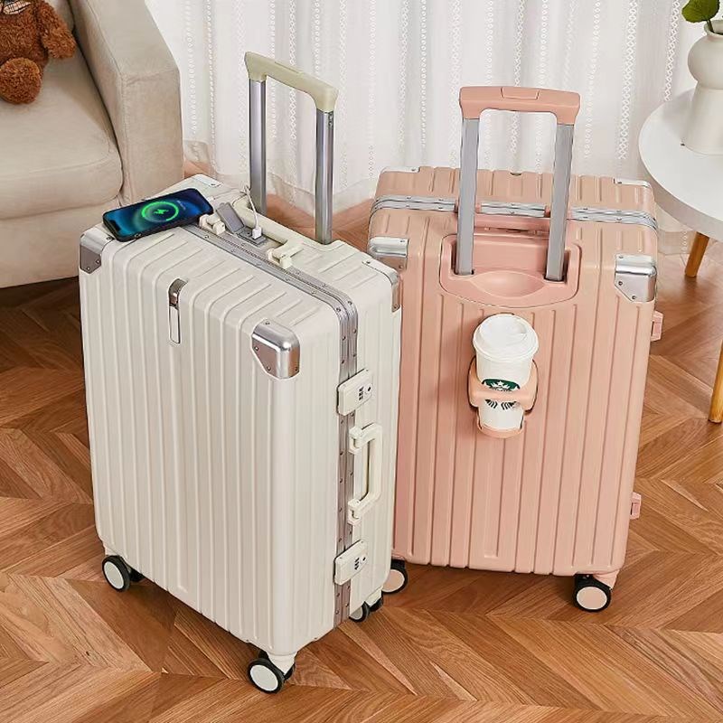 20寸登机箱多功能行p李箱耐用铝框拉杆箱2N4寸万向轮旅行箱密码