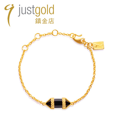 justgold鎮金店神秘魔力玉髓黄金足金手链时尚个性1220971Y