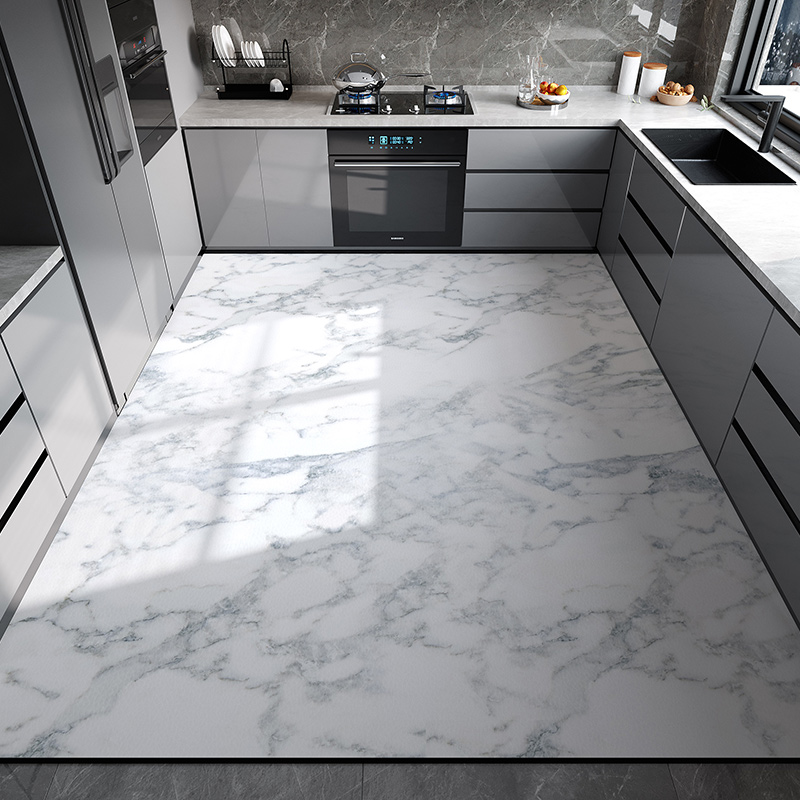 厨房地垫防水防油可擦洗免洗耐脏满铺脚垫子家用pvc防滑门垫地毯