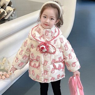 女童羽绒棉服秋冬2024新款儿童洋气宝宝加M厚冬季棉袄冬装外套棉