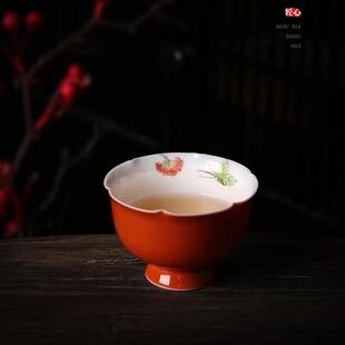 手绘茶杯陶瓷主人杯女个人专用单杯高端品茗O杯高颜值茶碗茶盏