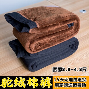 送爷爷老人礼 驼绒保暖裤 棉裤 男中老年加厚宽松加肥高弹高腰大H码