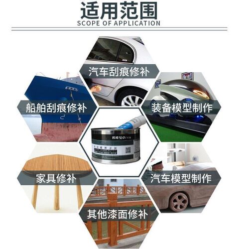 欧唯曼汽车原子灰家装木质家具修补实木金属O钣金灰快干腻子灰白