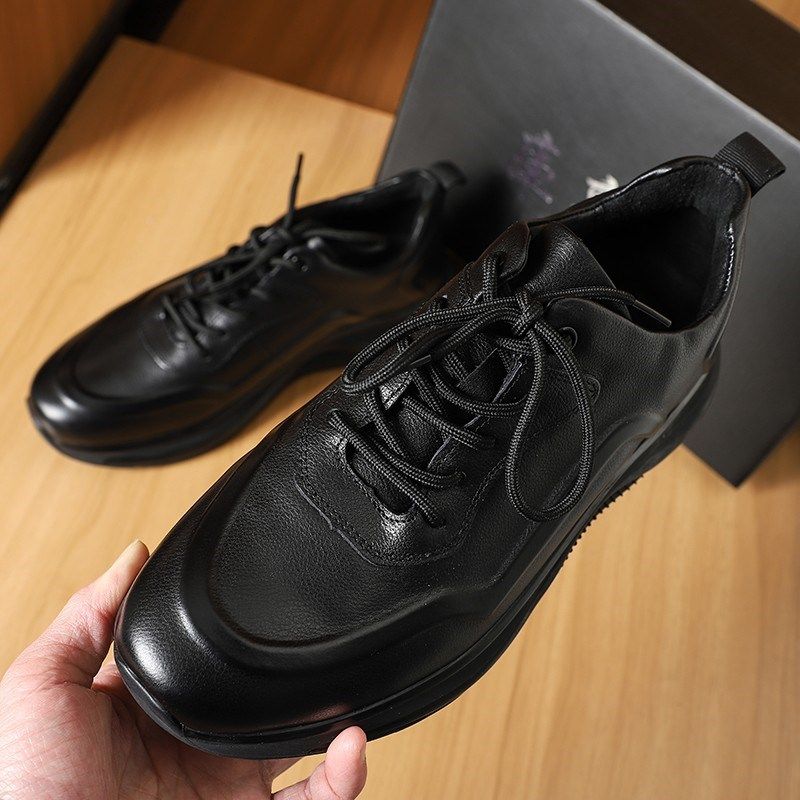 头层牛皮!爆f米花气垫防滑底!春夏季青年男士黑色真皮运动休闲鞋,流行男鞋,时尚休闲鞋,淘宝优惠券,粉丝福利购,淘宝优惠卷
