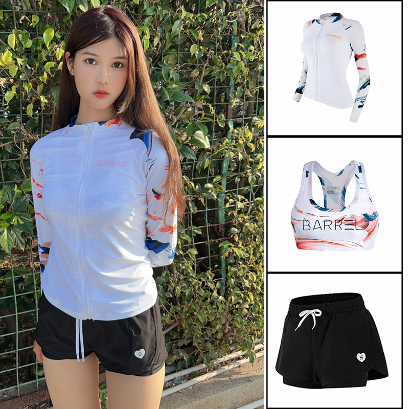 韩国冲浪服女泳i衣分体长袖潜水服长裤全身速干显瘦防晒温泉水母