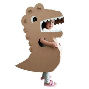 可穿戴纸箱恐龙幼儿园废物利用衣服装男孩废品手T工制作业男童走