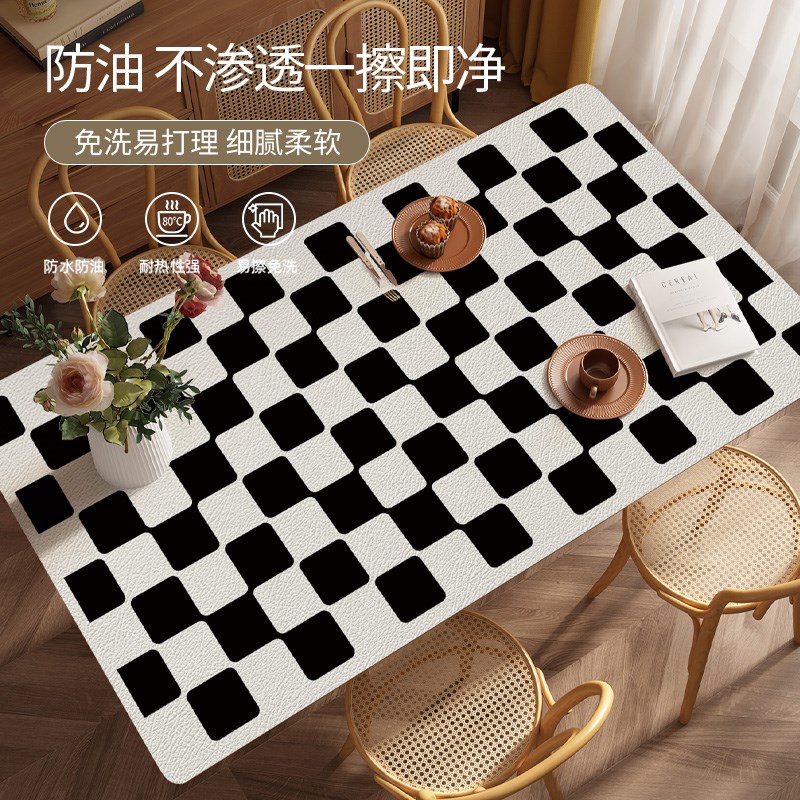 美式皮革桌布防水防油防烫隔热免洗餐桌垫轻奢高级U感茶几桌垫台
