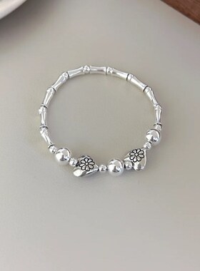 日韩简约爱心竹节手链女甜美小清新小众设计时R尚个性精致百搭手