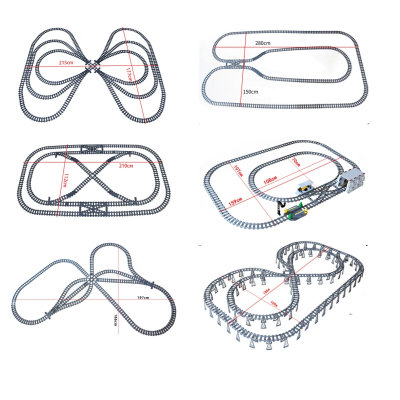 火车轨道组合场景MOC电动遥控变轨分叉直轨弯轨配件拼装积木玩具