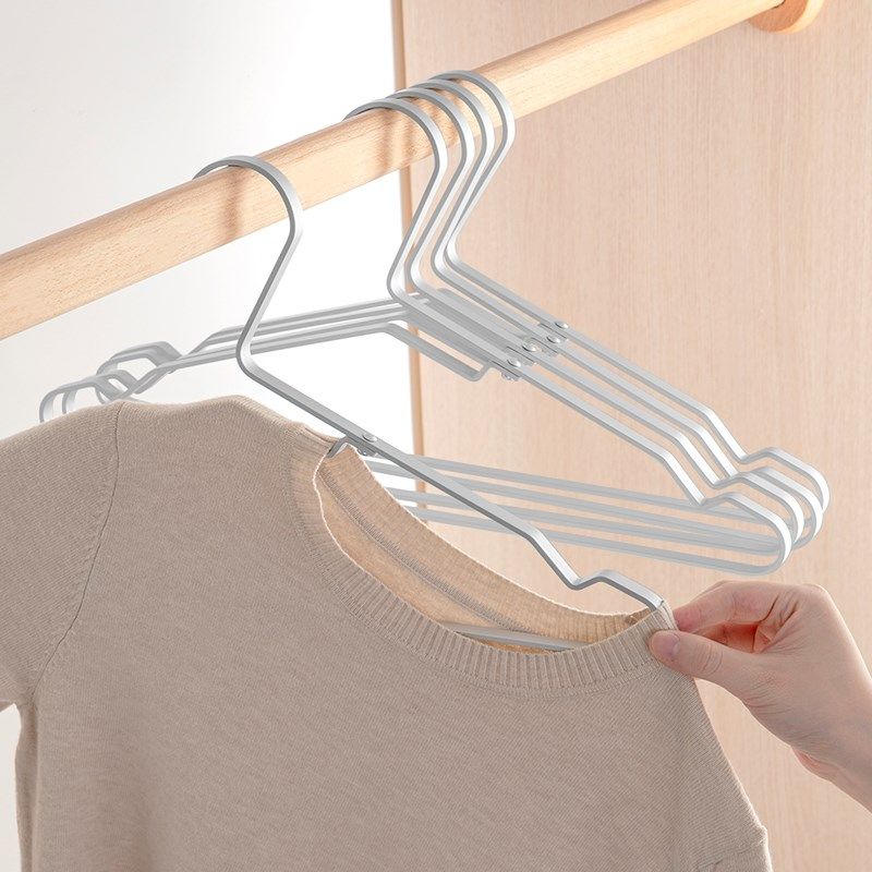 太空铝合金衣架挂衣实心加粗加厚衣挂家用防滑无痕护衣轻奢晾衣架