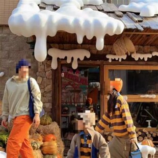 泡沫立体雪景雪山雪挂冰挂雪坠仿雪店面门头屋檐贴墙冬季装饰道具