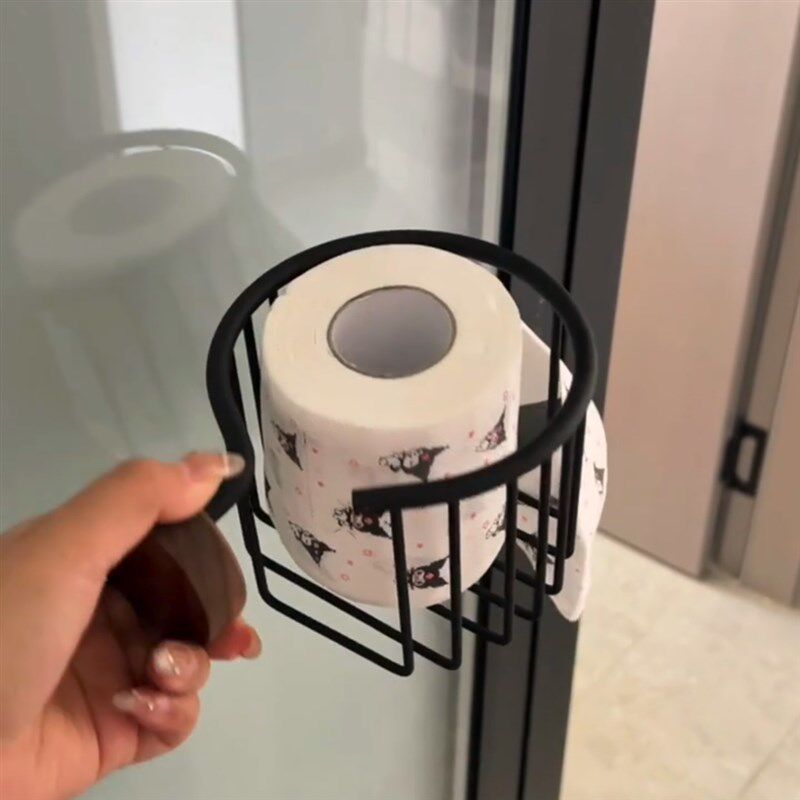 餐桌厨房厕所卫生间抹手实木纸巾架免打孔壁挂U式餐纸盒置物架