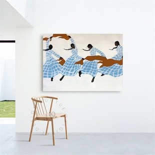 中古风热情奔放舞蹈装饰画奶油风复古小众壁画工作室客厅卧室挂画