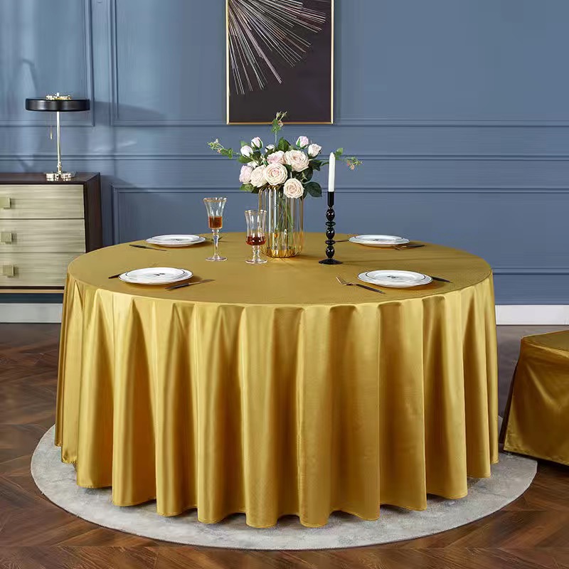 高档酒店大圆桌桌布餐厅饭店高级圆形台布纯色宴会V新中式布艺定