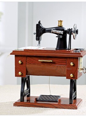 大客厅静物1010号复古怀旧风格人工缝纫机音乐盒音乐盒母亲节礼物