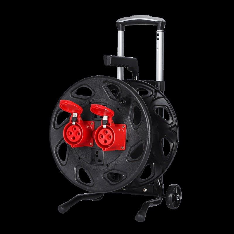 移动电缆盘380v三相四线拖线盘16a25a四脚插头绕卷电线轴滚大功率