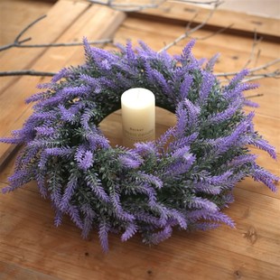 彷真花环野草花环门饰熏衣草田园春季装饰挂件家庭装饰摆件