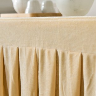 定制加厚会议桌布绒布会议室长方形香槟色金丝绒摆摊办公桌裙套罩