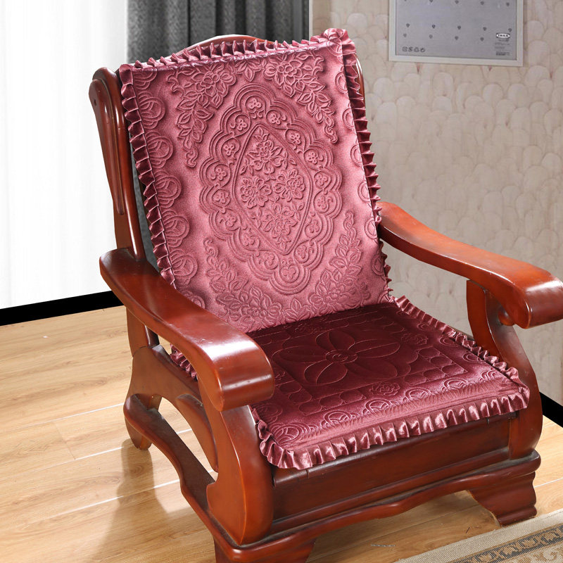 冬季加厚红木实木质沙发坐垫带靠背单人三人座加厚海绵垫子可拆洗