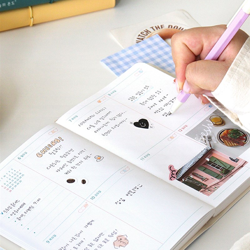 韩国indigo小清新八分格2x026月周计画本绑带心情日程本手账日记