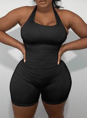 Xl-5xl Large size fat MM Women's black tank top onesie