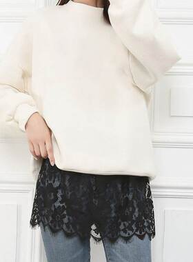 Fake Hem Lace Bottoming Lace Skirt假下摆女士打底蕾丝半身裙夏