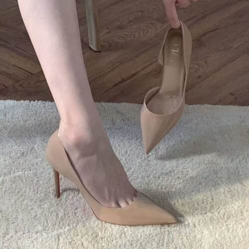 shoeswomen漆皮侧空红底