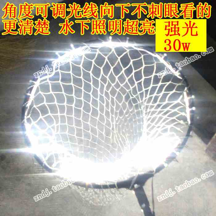 接12v伏夹电瓶LED防水灯具下水灯水下照明诱鱼灯抄网鱼杆强光鱼灯