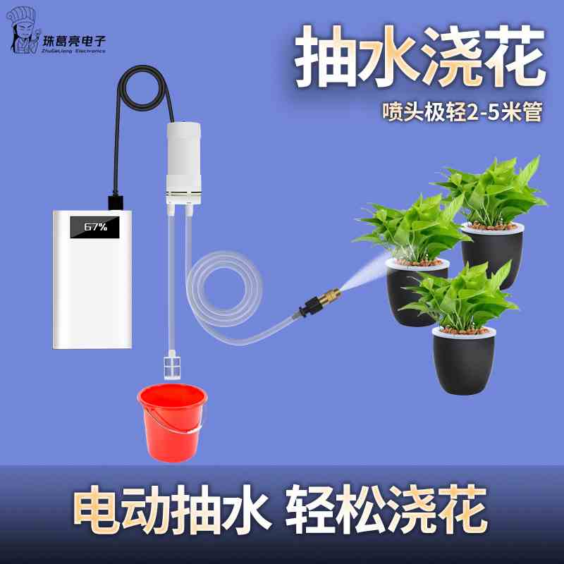 电动抽水浇花浇水喷壶喷枪喷壶头多功能家用水管抽水浇水洒水壶