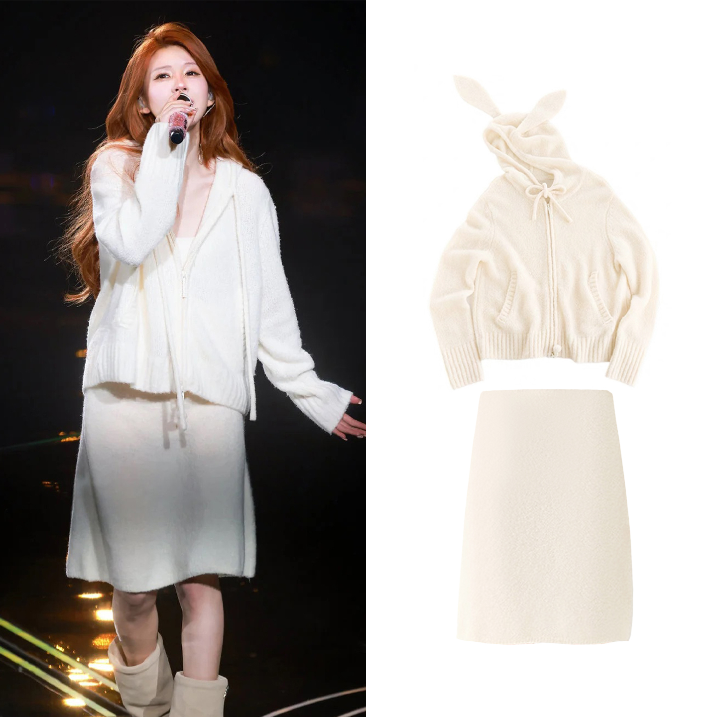 现货/爆款赵露思连帽针织衫毛衣