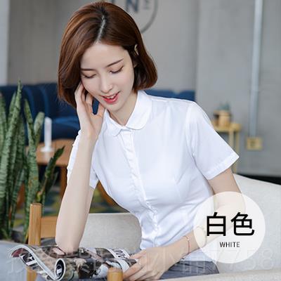 正品白色衬衫女款短袖2024职夏季新款薄上衣韩版正工作服业装白装