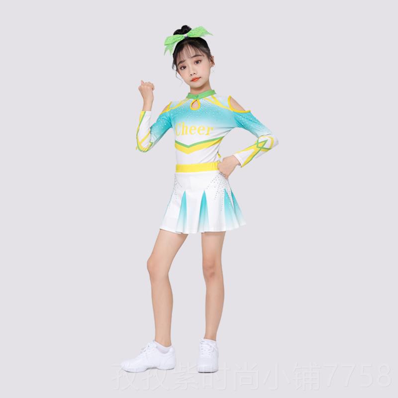 正品儿童业竞技专美体操比团赛服装幼儿啦啦队演出服男女健童体啦