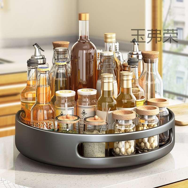 旋转调料品置物架厨房台面2024新款多功能油盐酱醋调味料用品收纳