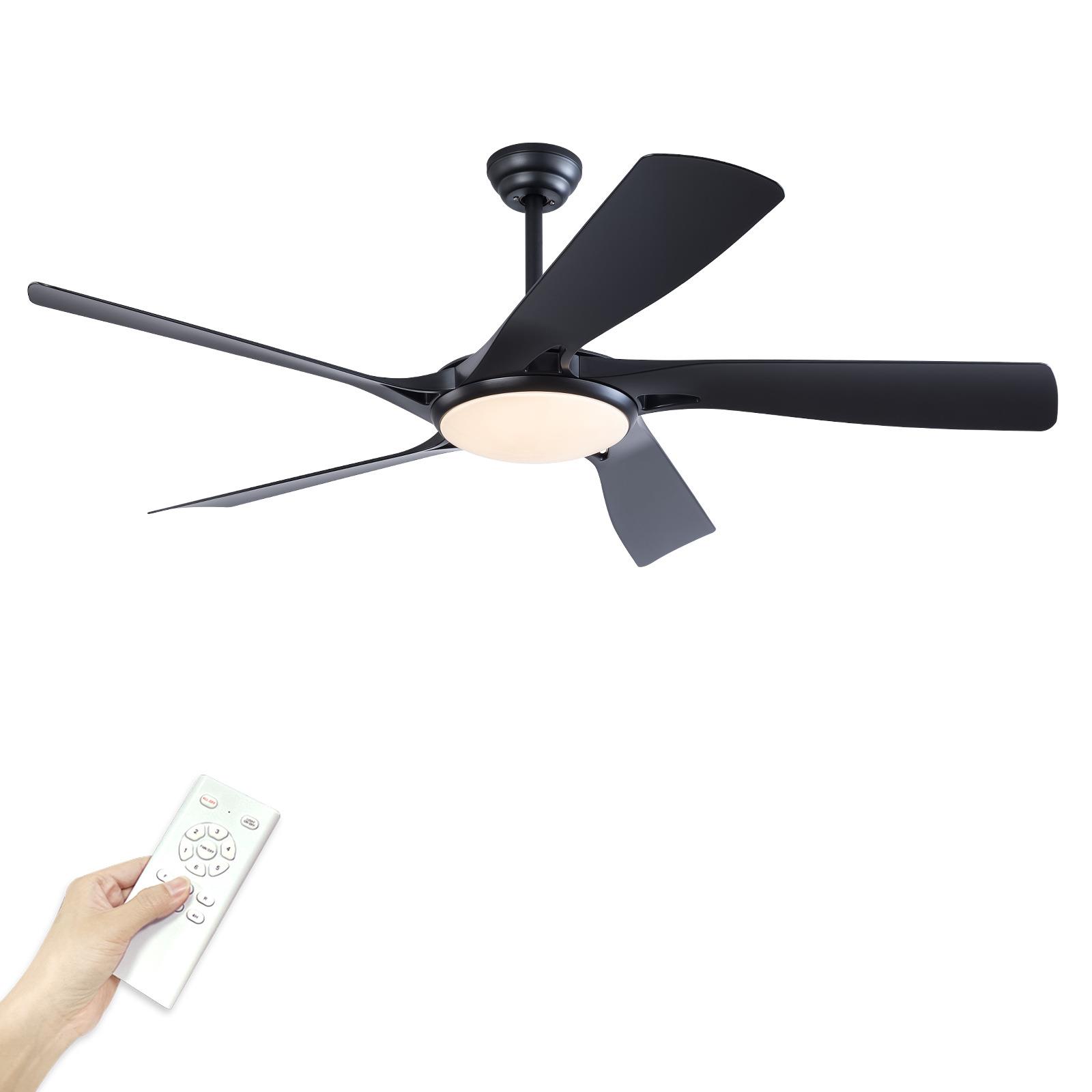 美式客厅风扇灯60寸现代简约大气餐厅5叶ABS吊扇灯