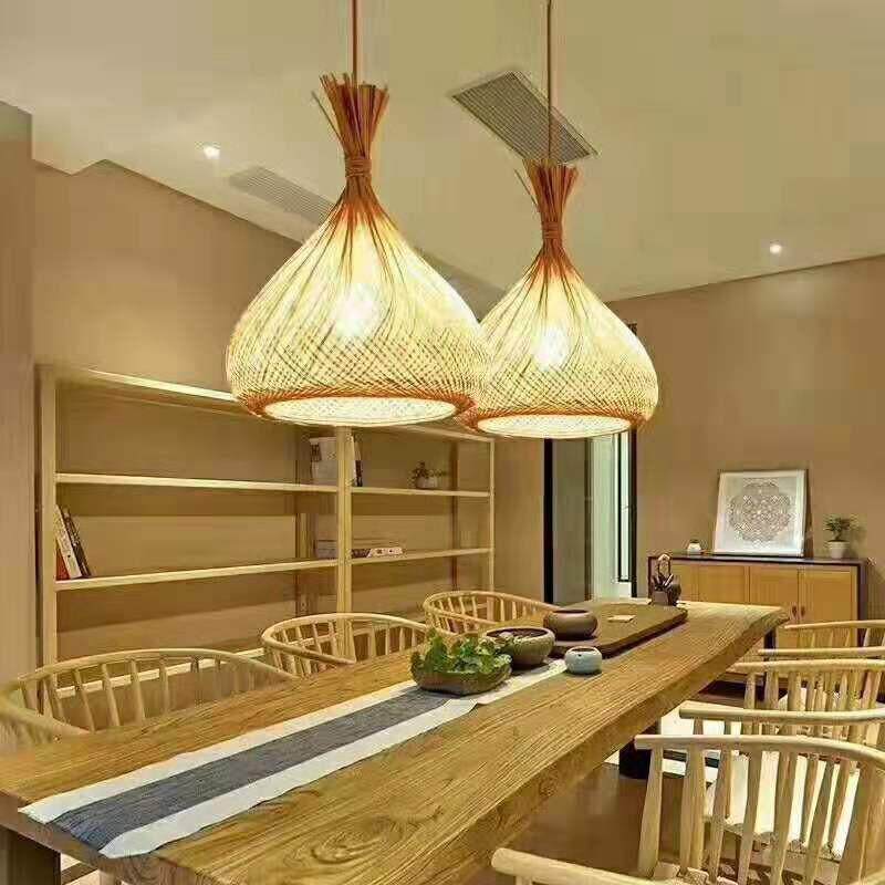 东南亚个性民宿饭店竹编灯餐厅吊灯艺术编织仿古乡村竹艺吊灯