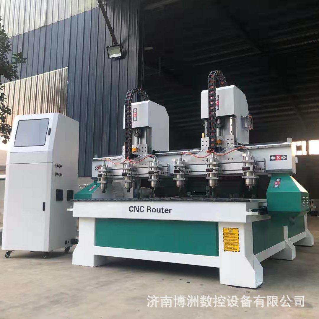 济南木工雕刻机五轴多头数控圆柱批量家具腿桌子腿楼梯柱雕刻机