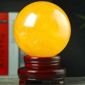 加世黄色水晶摆件真原石厨房办公室玄关流水水晶原石办公室摆件