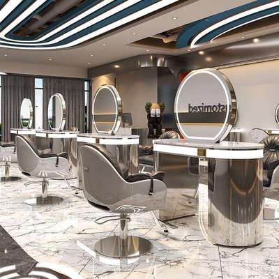 新款理发店镜台剪发镜染烫区烫染台镜子柜子一体发廊专用美发店镜