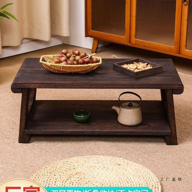 实木榻榻米桌飘窗小桌子茶台日式炕几阳台桌子茶几家用小茶桌折叠