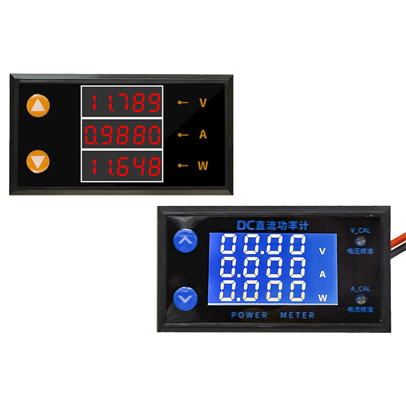 DC0-200V量程 10A LCD直流电流电压表功率计 4/5位高精度数字表头