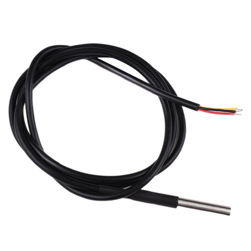 数字温度传感器DS18B20防水型探头水温探测线不锈钢封装0.5米1米2